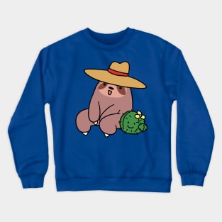 Cowboy Hat Sloth and Cactus Crewneck Sweatshirt